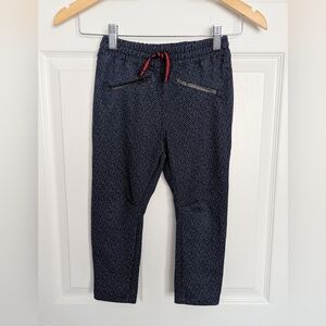 Zara Boys (Size 4/5) Drawstring Navy Blue With Specles Joggers/Sweatpants